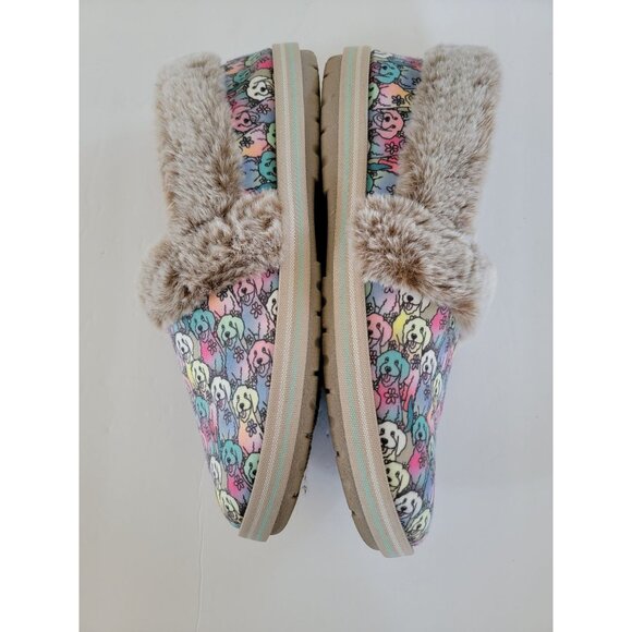 Bobs Skechers Too Cozy Snuggle Rovers Dogs Black Womens Memory Foam Slippers - Picture 4 of 8
